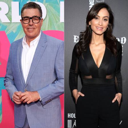 A picture of Adam Carolla and Crystal Marie Denha side by side. 